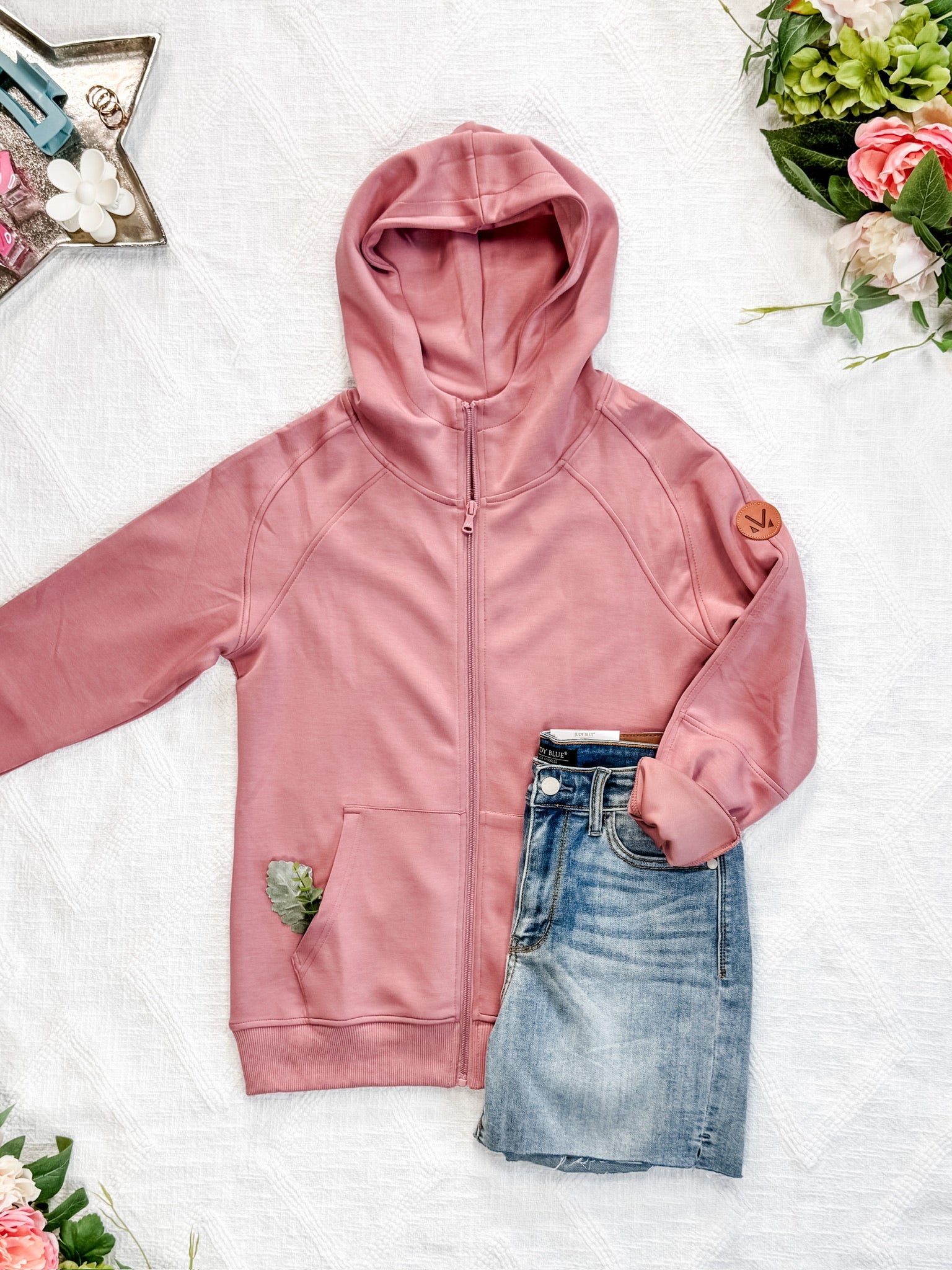 Scuba FullZip Hoodie - Rose