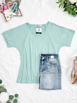 Bamboo V Neck Tee - Mint