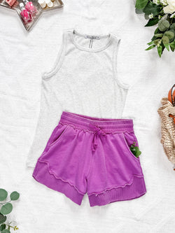 French Terry Stevie Shorts - Vivid Orchid