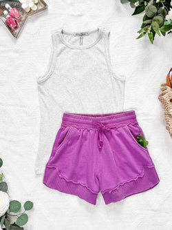 French Terry Stevie Shorts - Vivid Orchid
