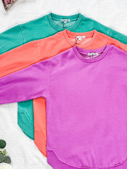 Vintage Wash Pullover - Caribbean Green