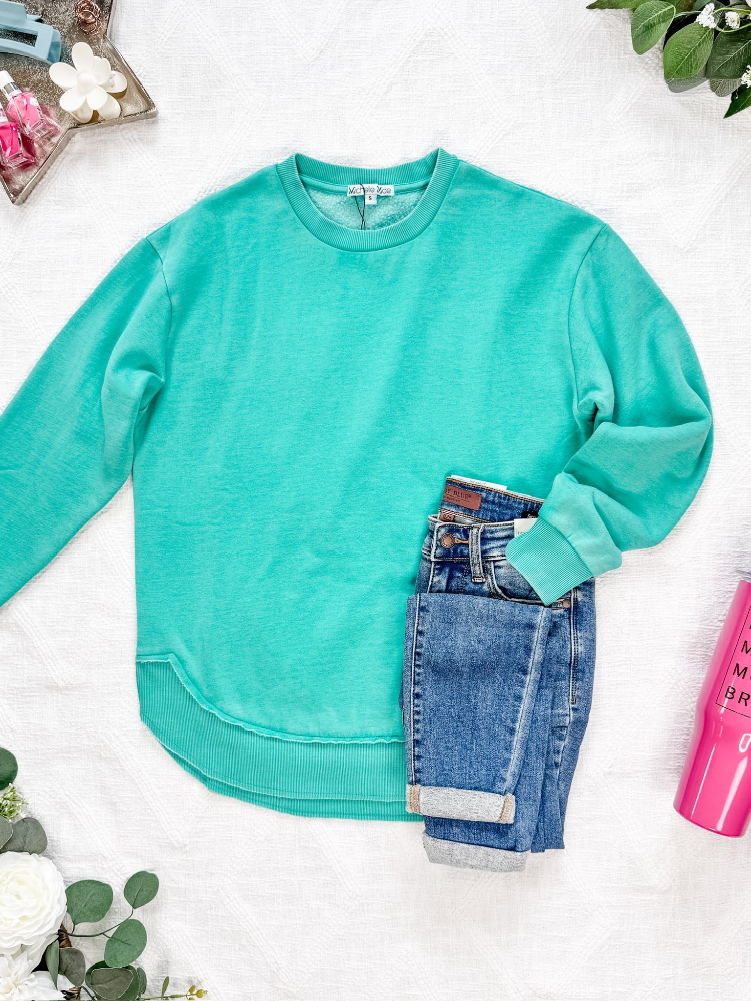 Vintage Wash Pullover - Caribbean Green