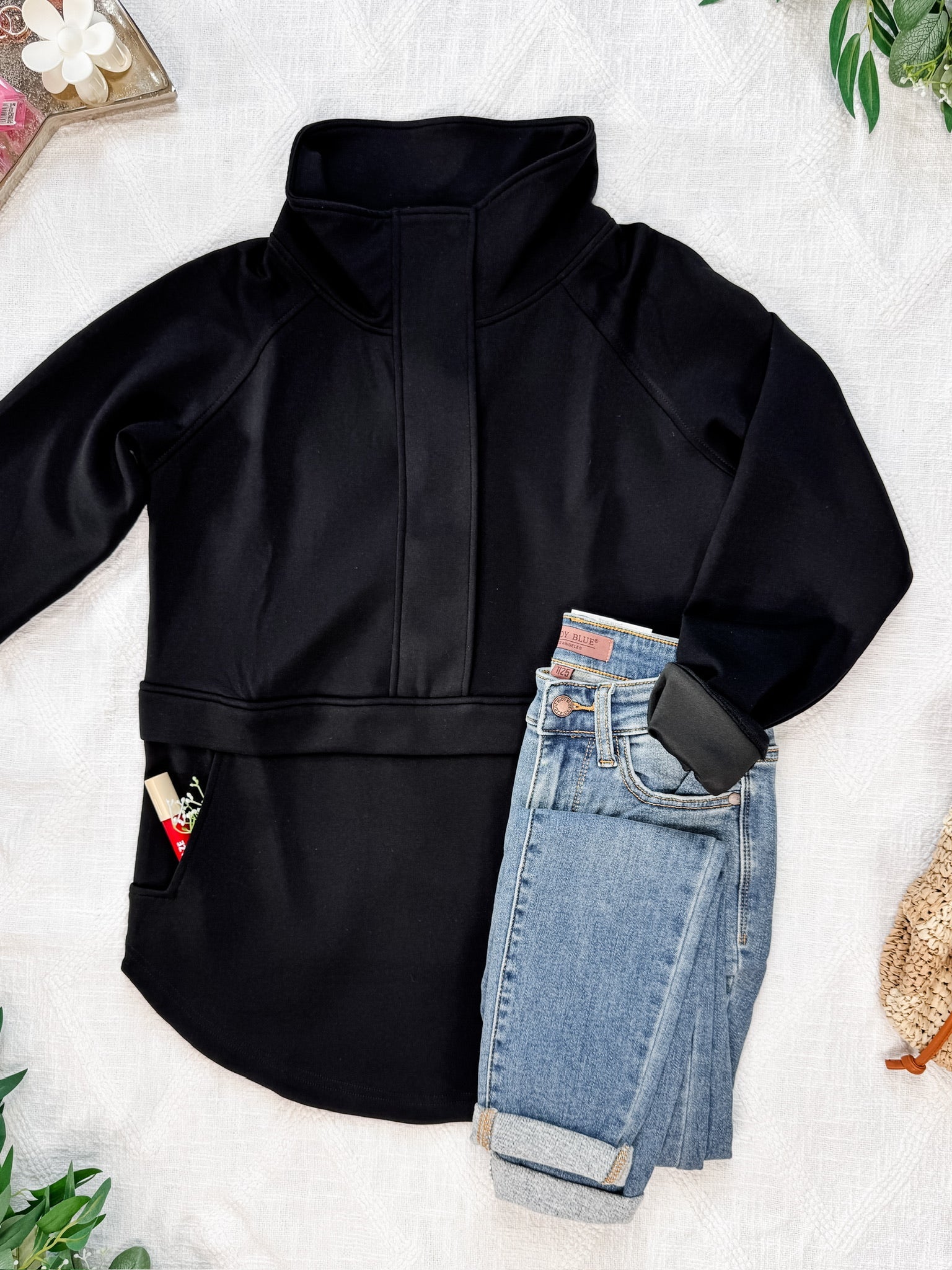 Mia Scuba Halfzip - Black