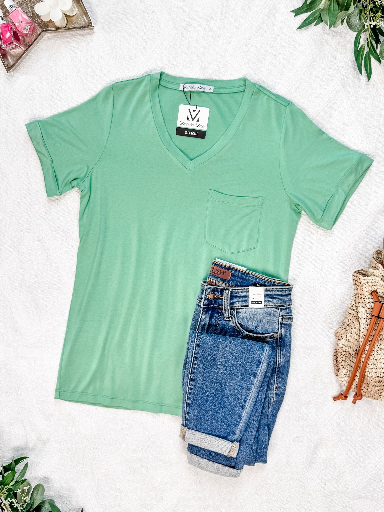 Sophie Pocket Tee - Mint