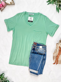 Sophie Pocket Tee - Mint