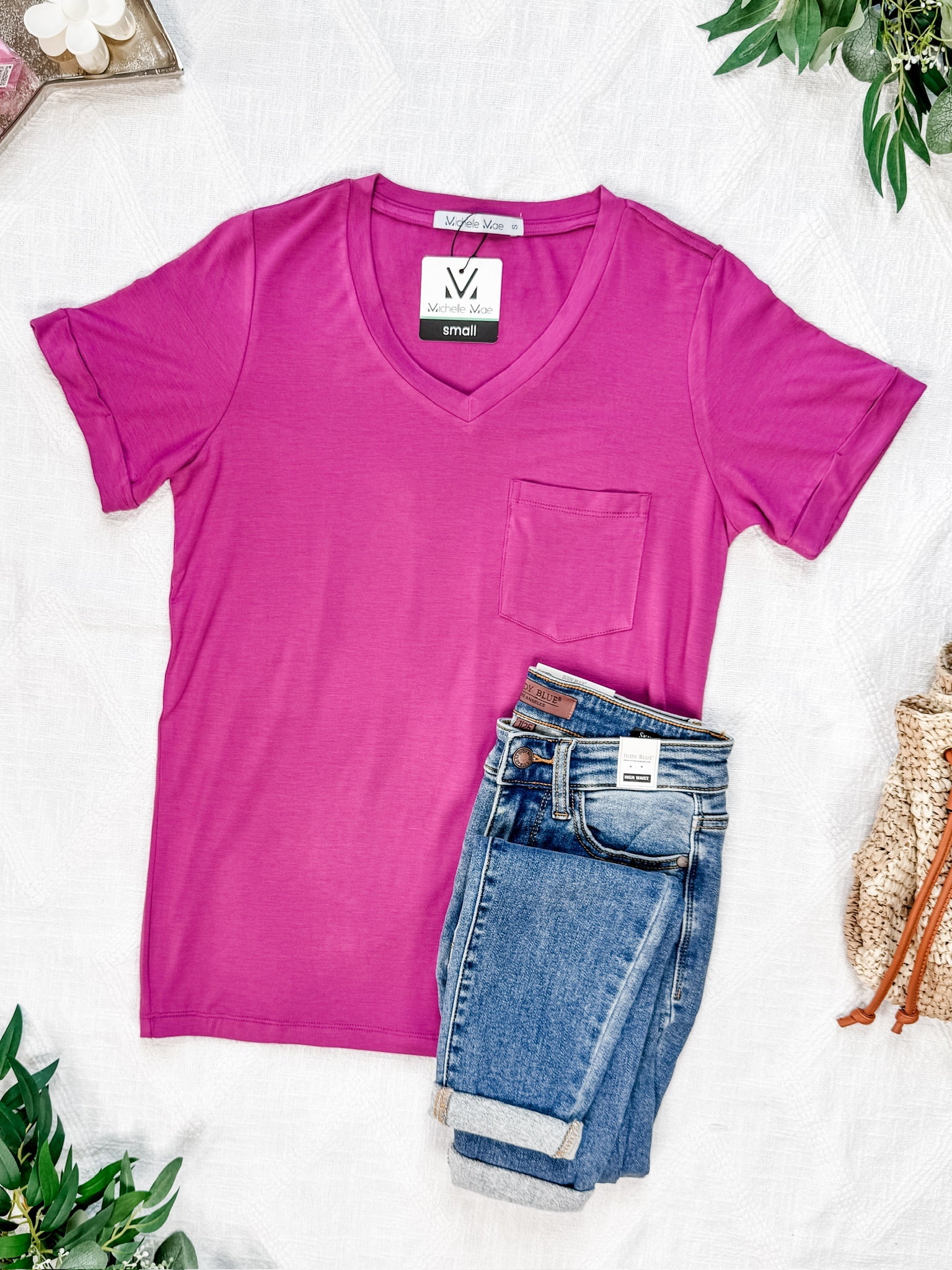 Sophie Pocket Tee - Magenta