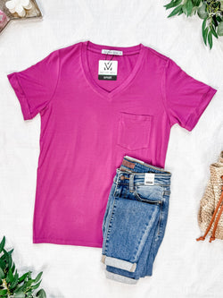 Sophie Pocket Tee - Magenta
