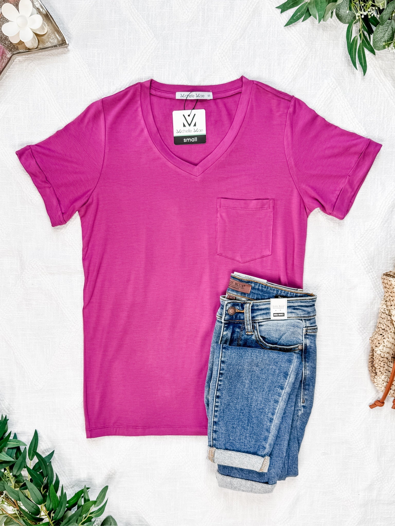 Sophie Pocket Tee - Magenta
