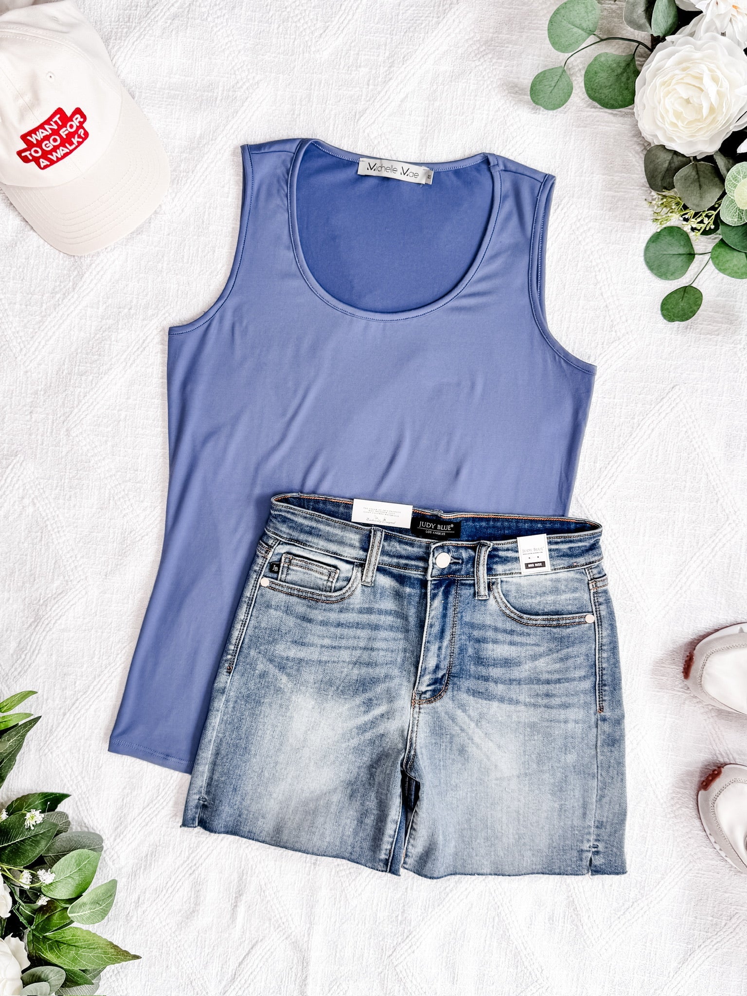 Luxe Crew Tank - Denim