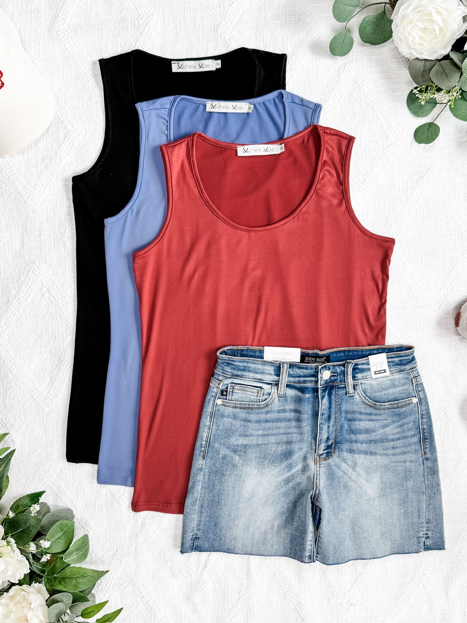 Luxe Crew Tank - Denim