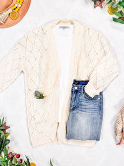 Open Knit Cardigan - Ivory