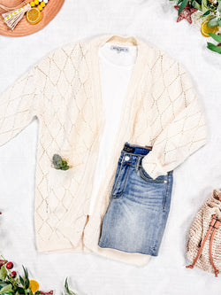 Open Knit Cardigan - Ivory