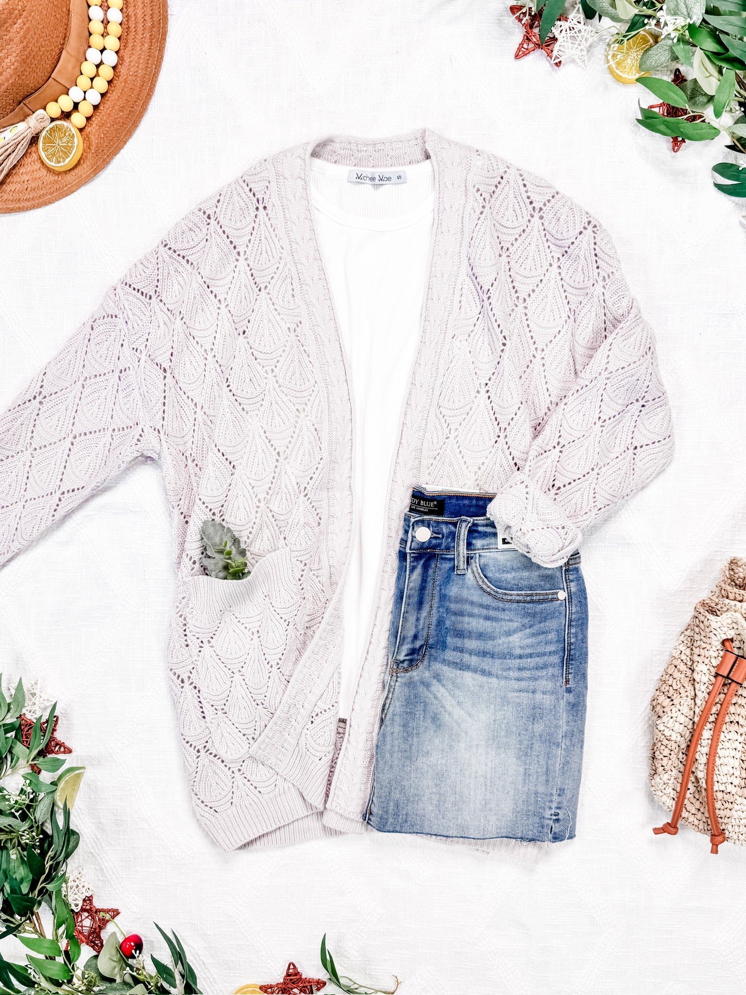 Open Knit Cardigan - Neutral