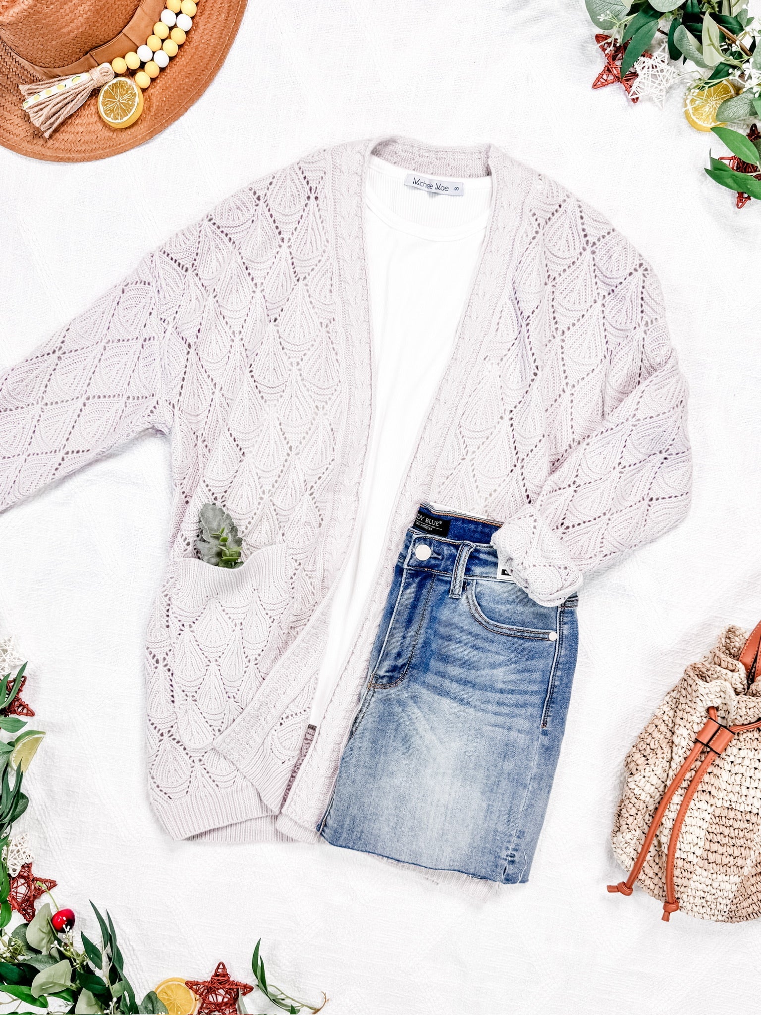 Open Knit Cardigan - Neutral