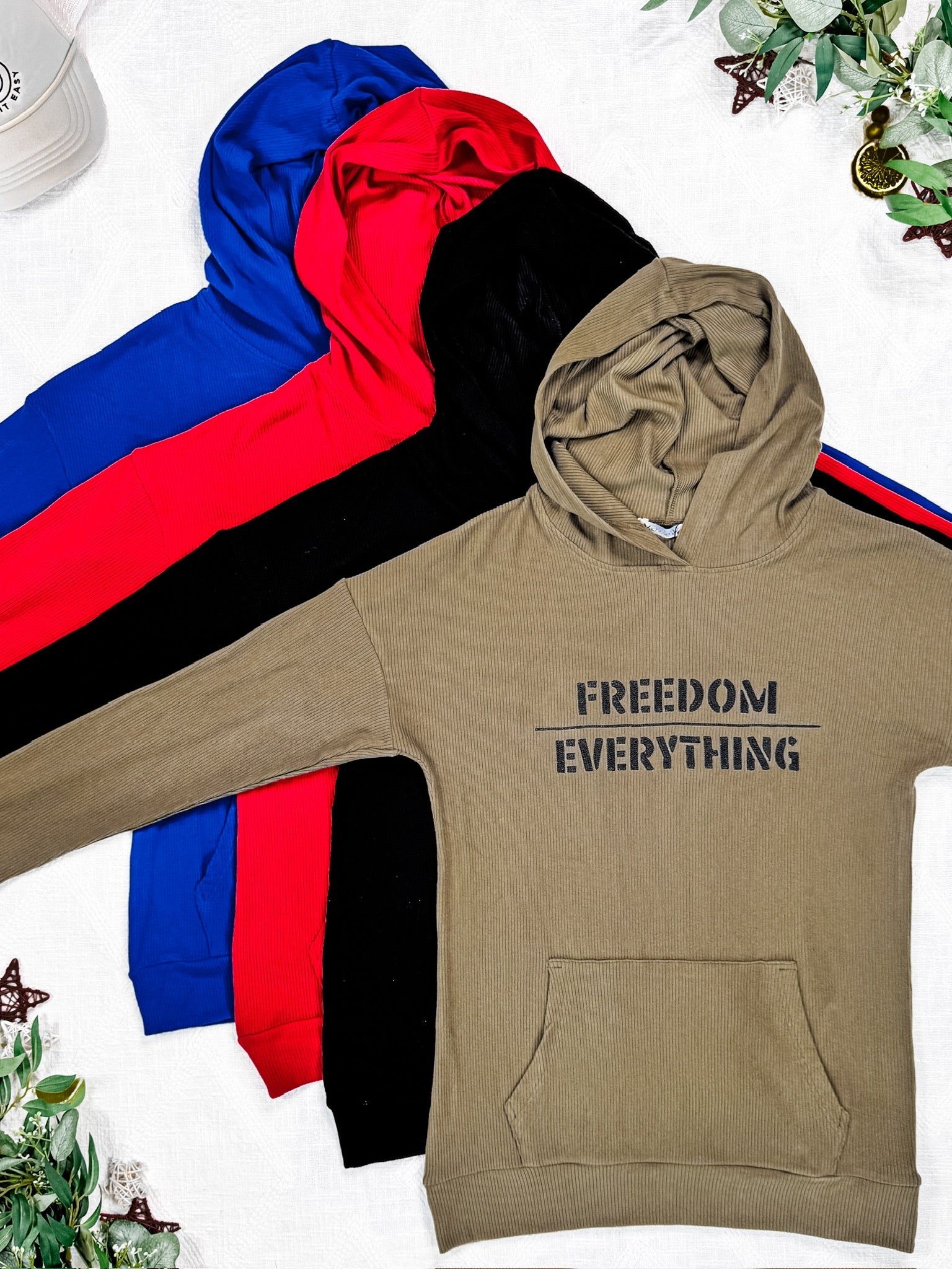 Corrine Embroidered Hoodie - Freedom Over Everything