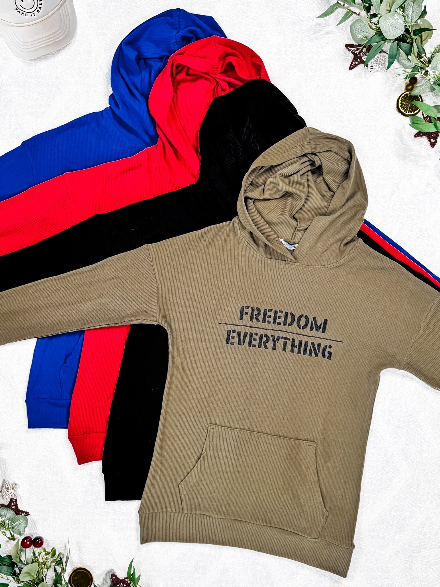 Corrine Embroidered Hoodie - Freedom Over Everything