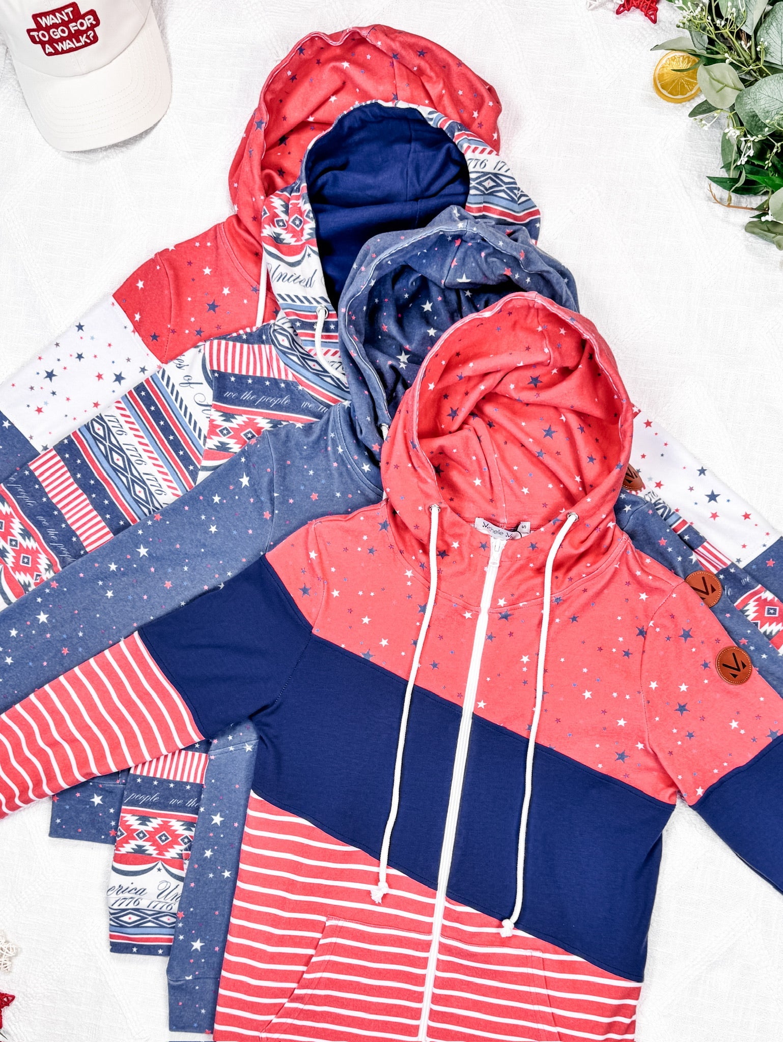 Colorblock Fullzip - Liberty Stars, Navy, and Stripes Trio