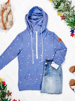 HalfZip Hoodie - Faded Navy Liberty Stars
