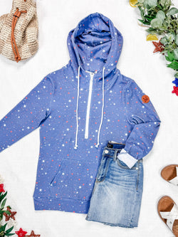 HalfZip Hoodie - Faded Navy Liberty Stars