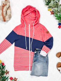 Colorblock Fullzip - Liberty Stars, Navy, and Stripes Trio
