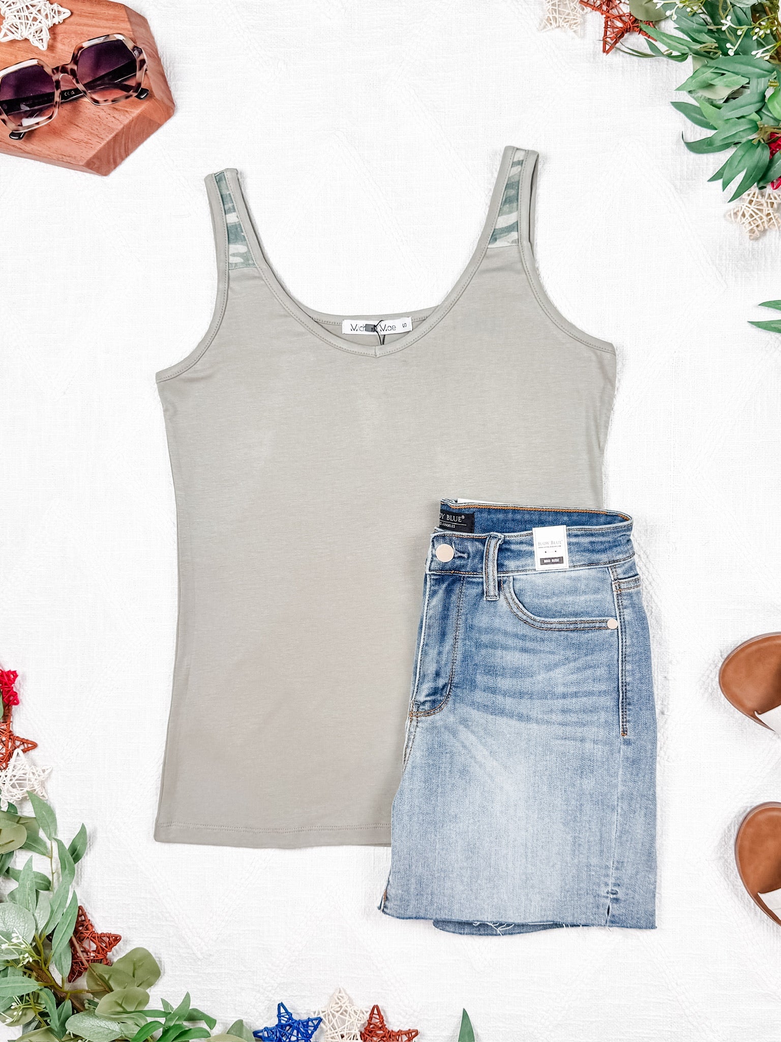 Poppy Tank - Olive and Camo