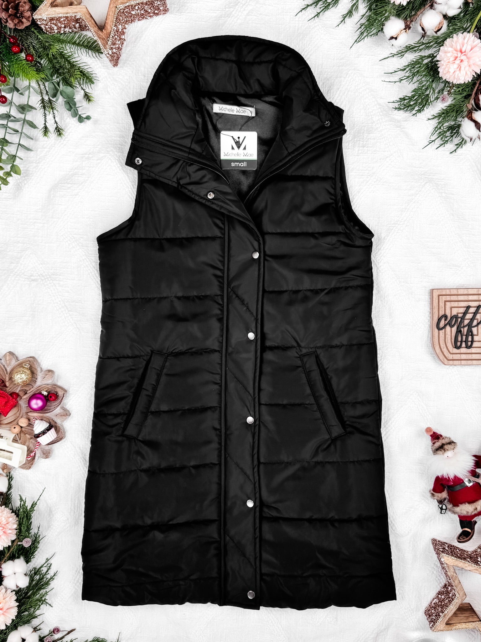 Harlow Long Vest - Black