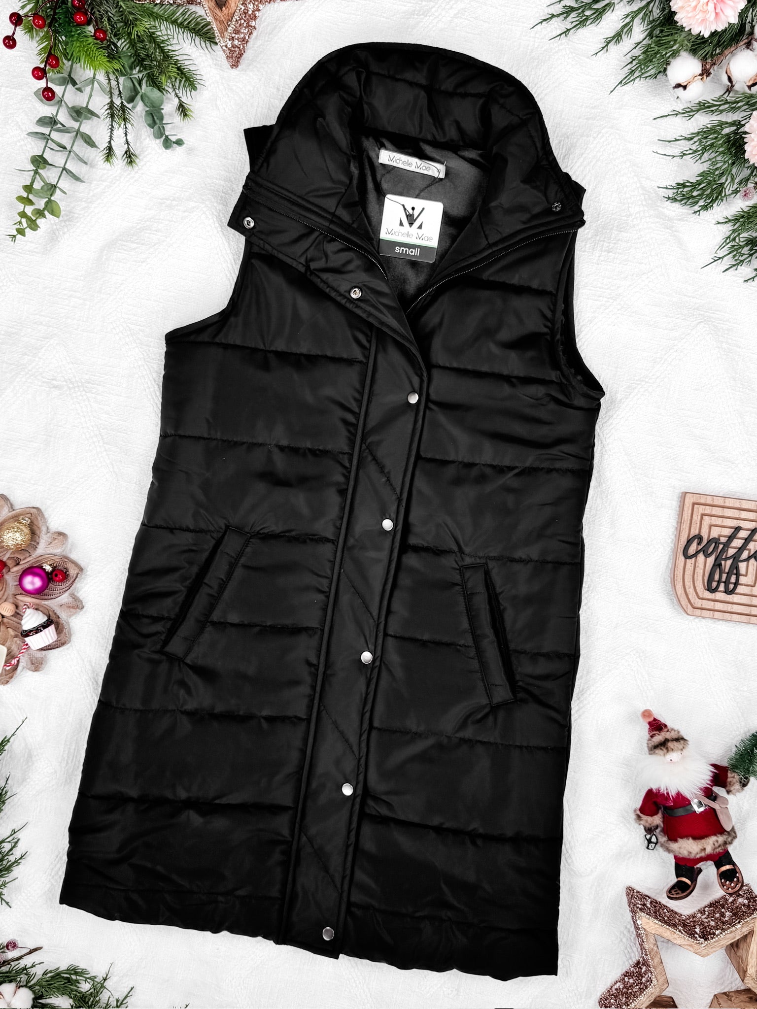 Harlow Long Vest - Black