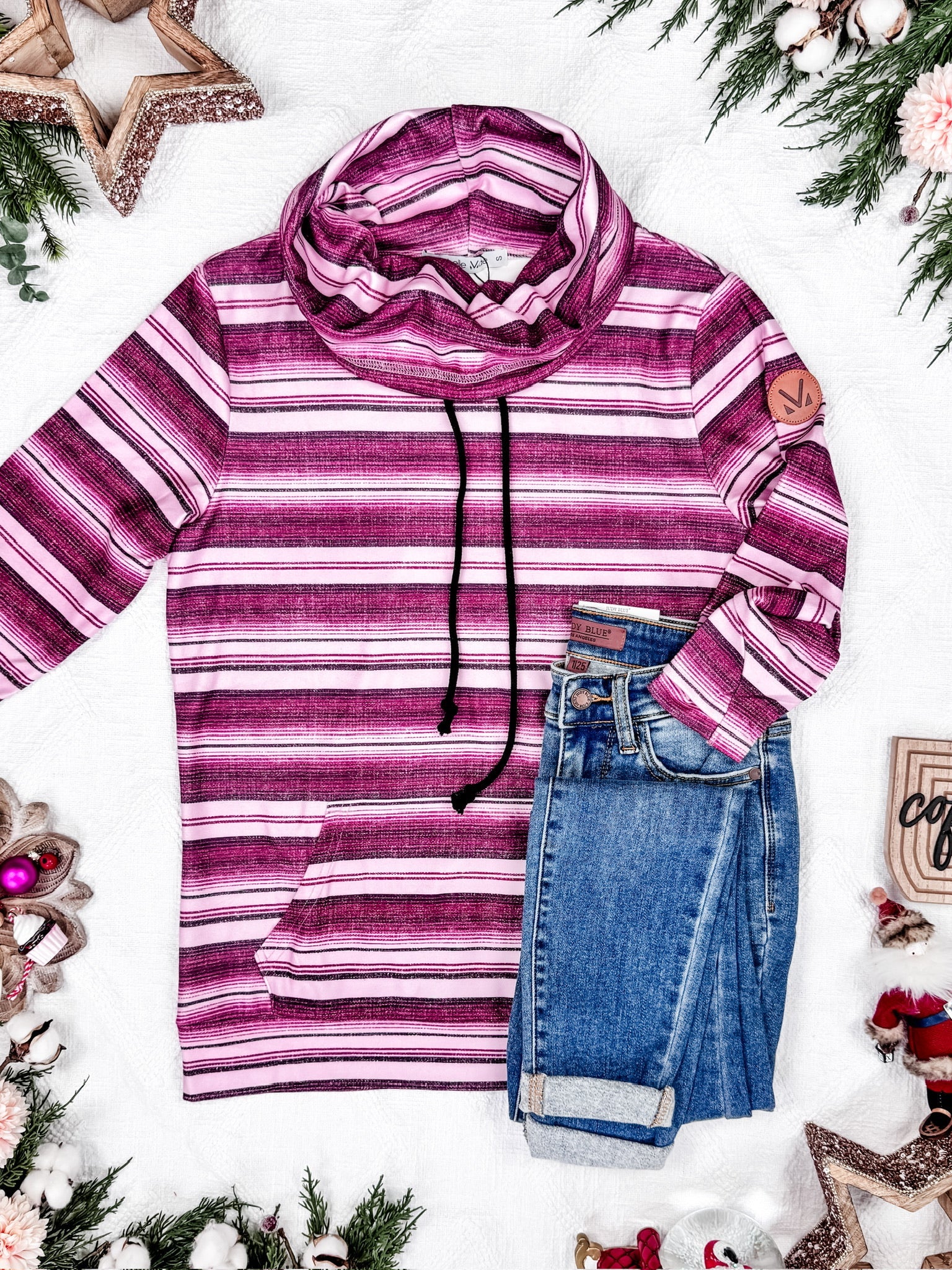 Soft Funnel Neck - Berry Serape