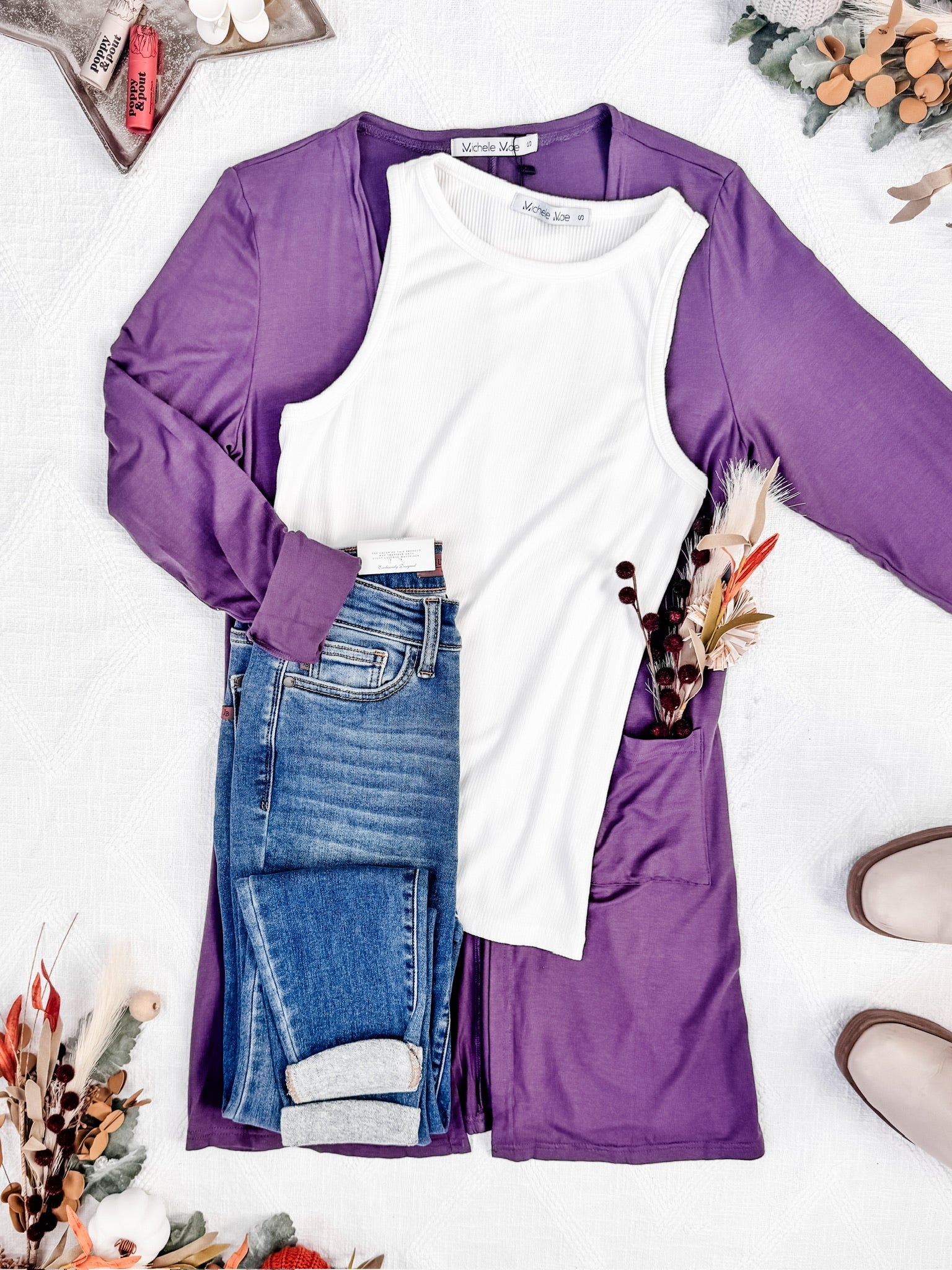 Classic Cardigan - Purple