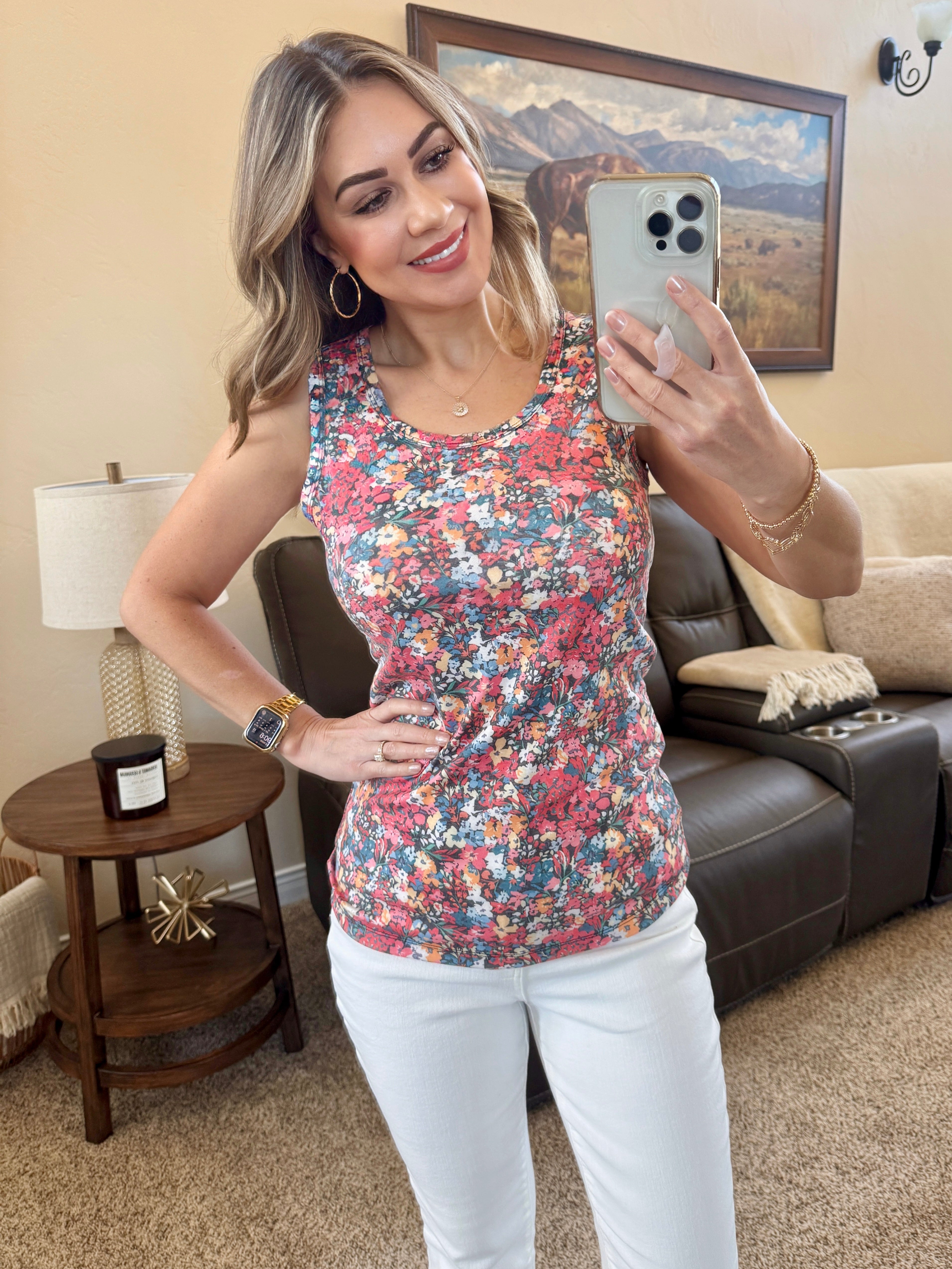 Ava Tank - Bright Floral