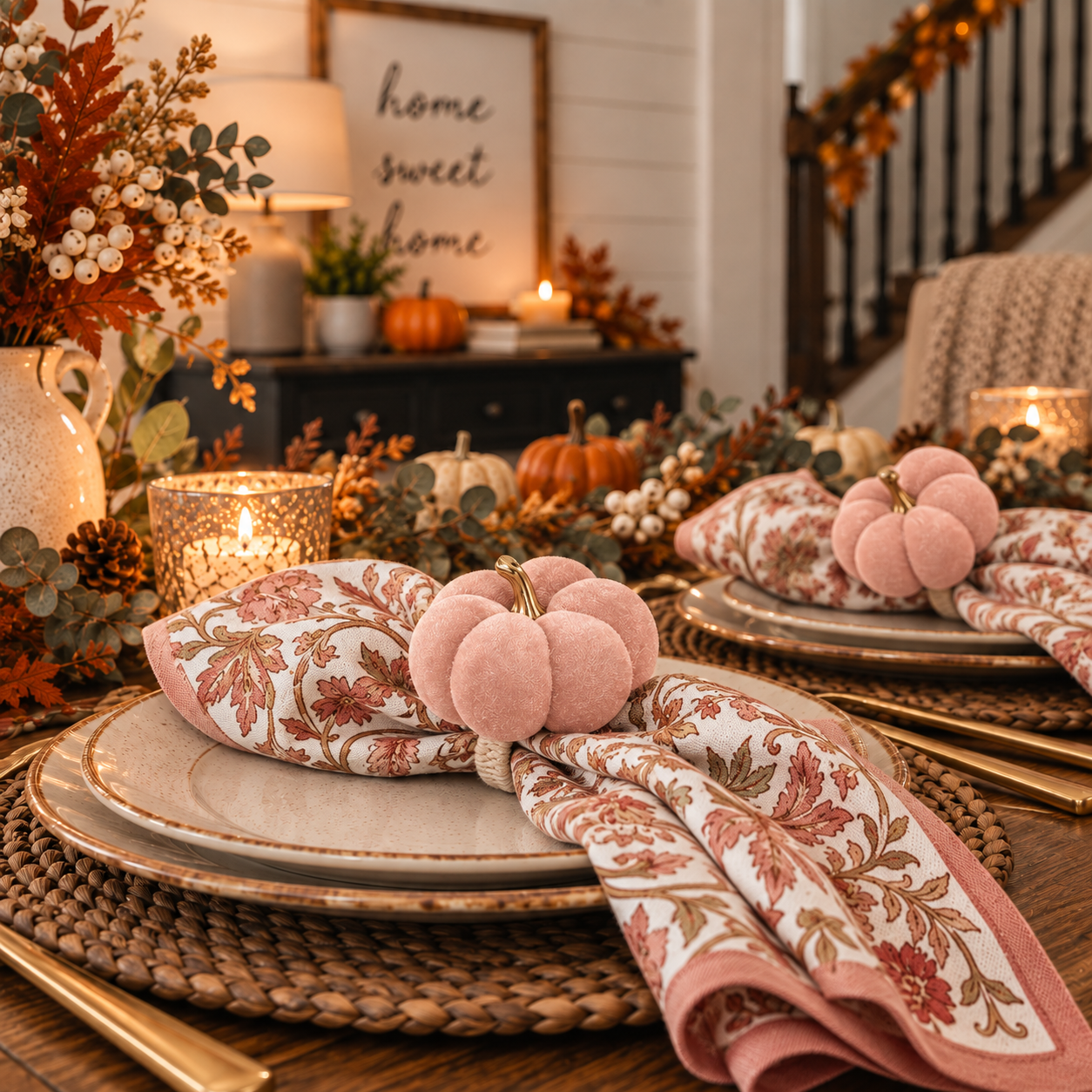 Farmhouse pumpkin napkin rings
Fall farmhouse table decor
Velvet pumpkin table accessories
Autumn dining table napkin rings
Thanksgiving dinner table napkin holders
Cute fall napkin ring set