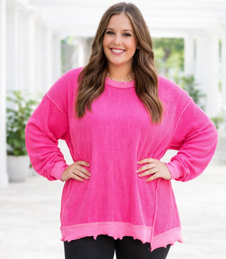 Pink Plus Twisted Rib Top WTW