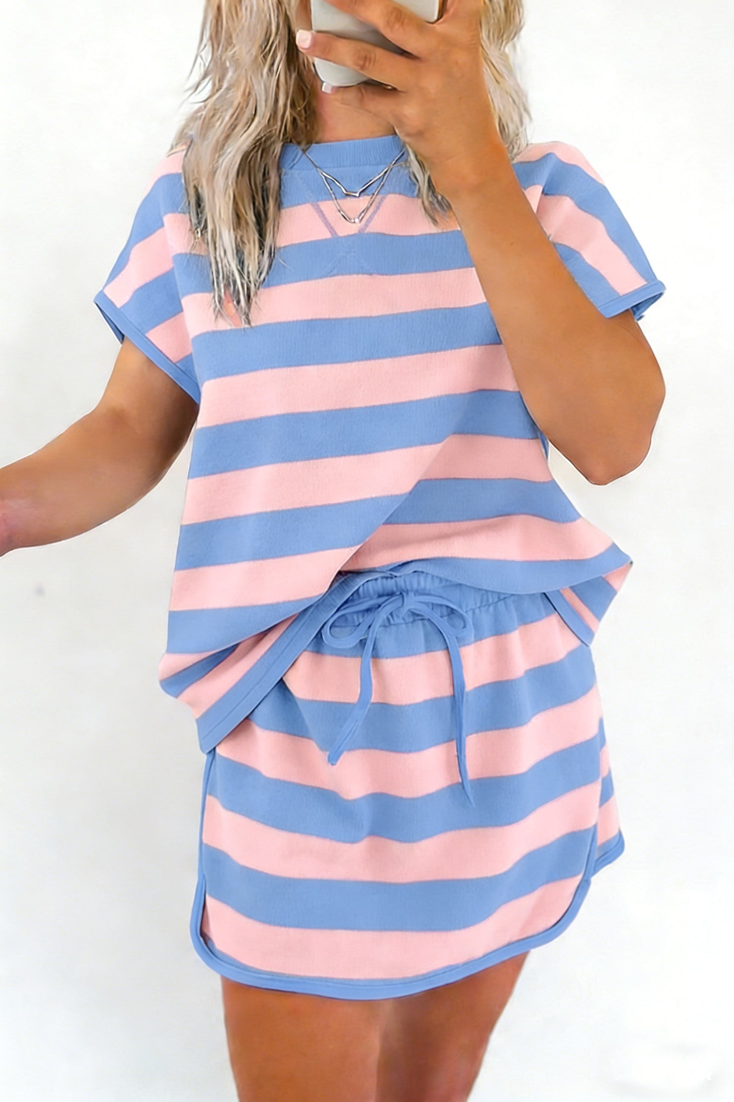 Pink Stripe Dolman Skortie Set WTW