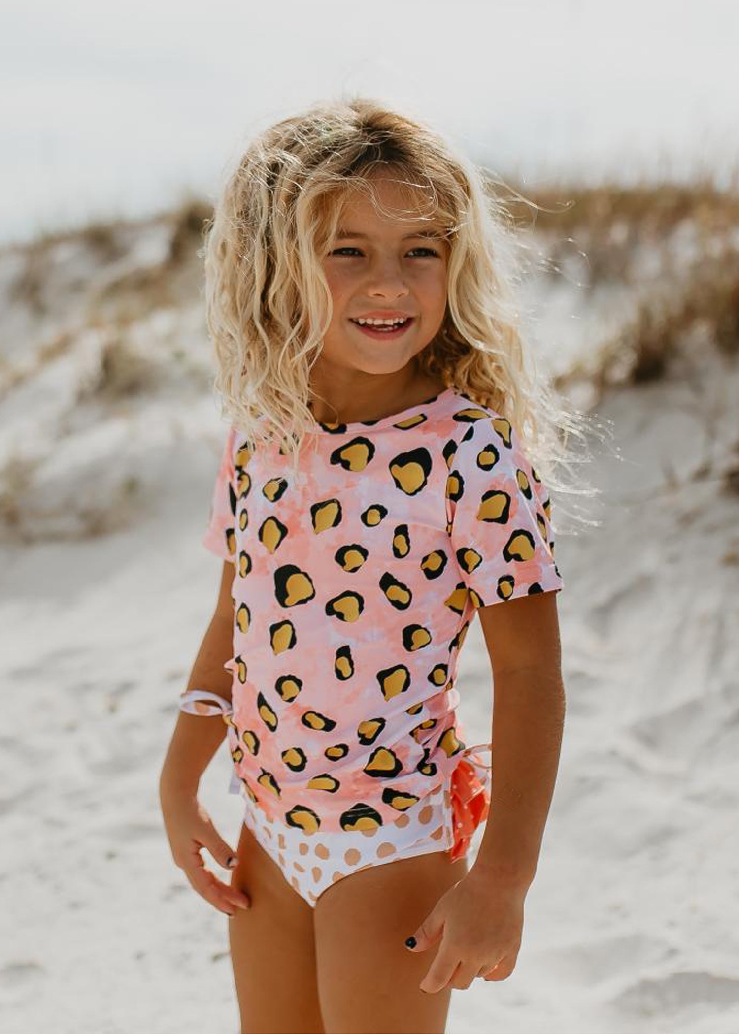 Pink Lep Rash Guard Swimsuit