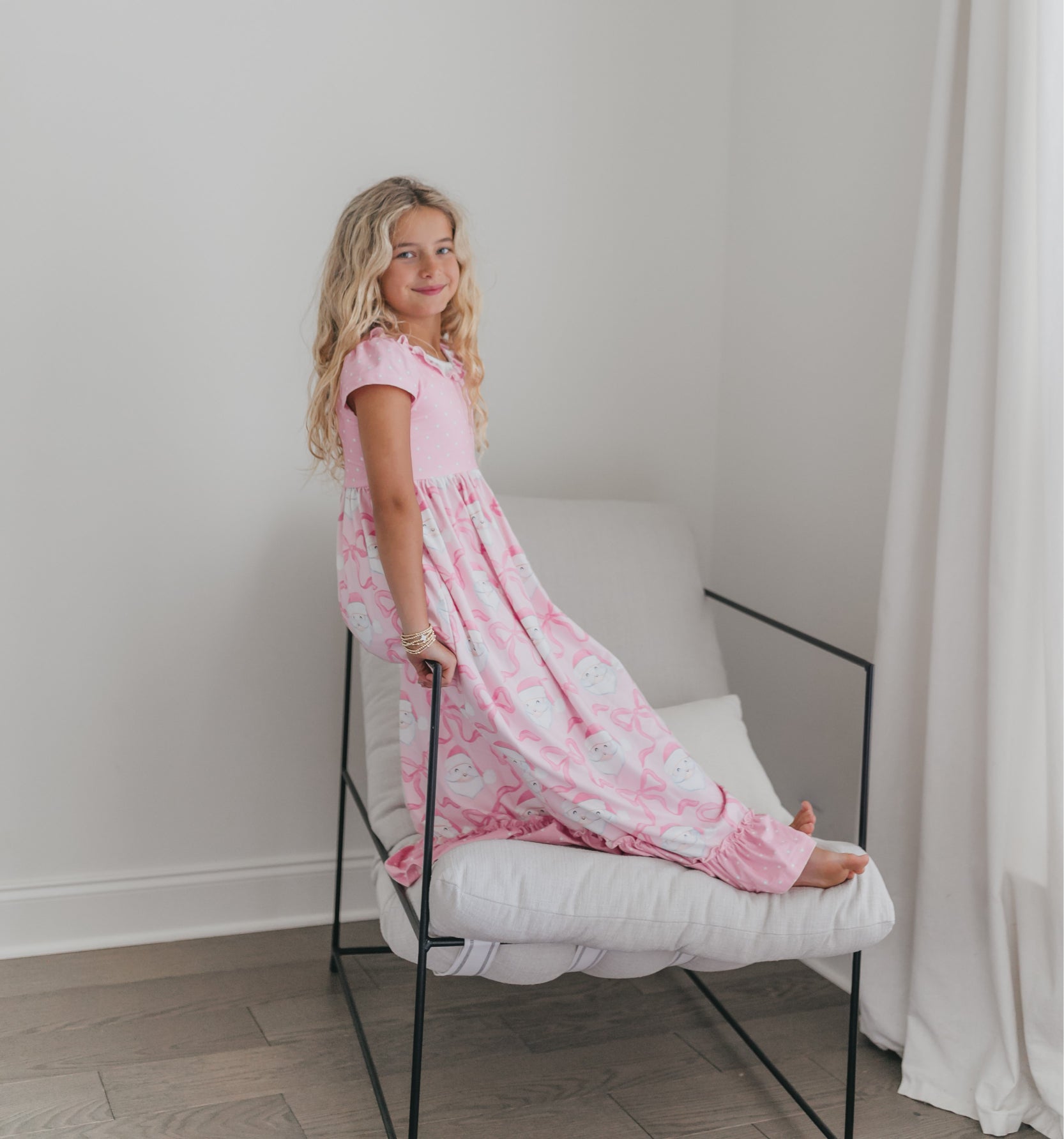 Pink Santa Bow Lounge Gown