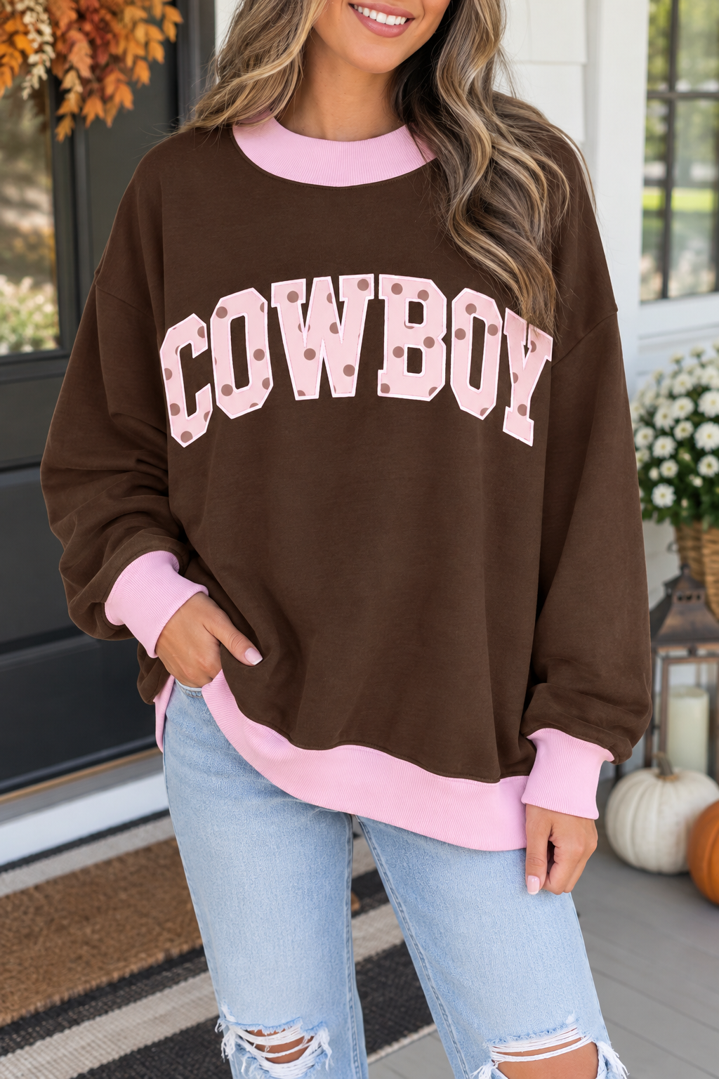 Polka Dot COWBOY Sweatshirt WTW