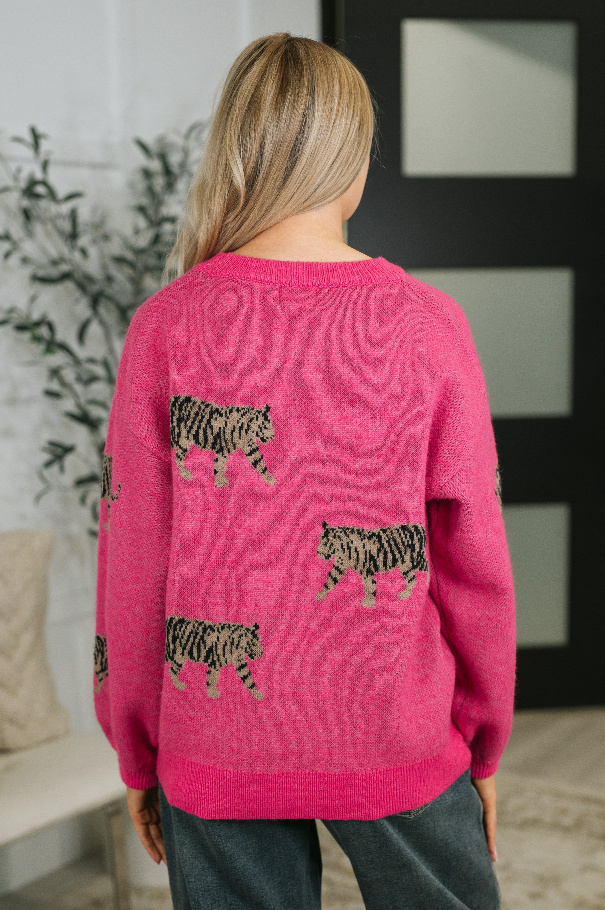 Pretty and Prowling Graphic Pullover in Pink