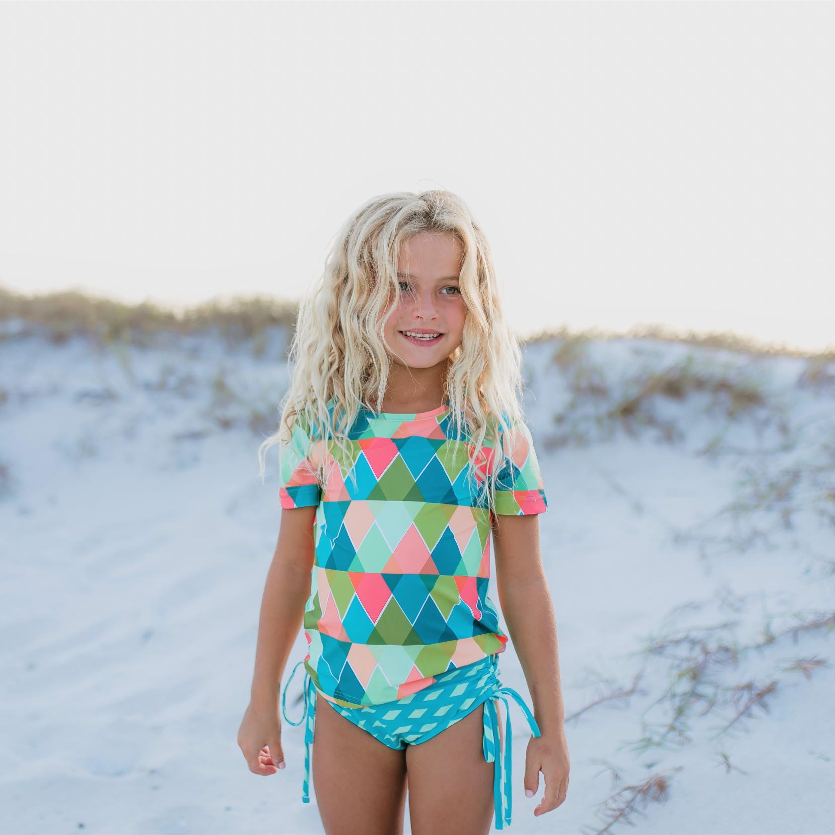 Diamond Rash Guard Swimsuit