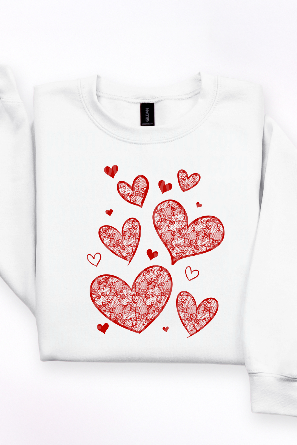 Red Doodle Hearts Tee or Sweatshirt