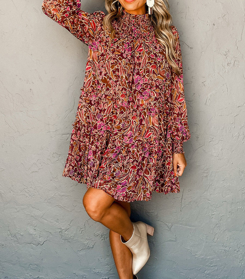 Red Floral Mini Dress RTS