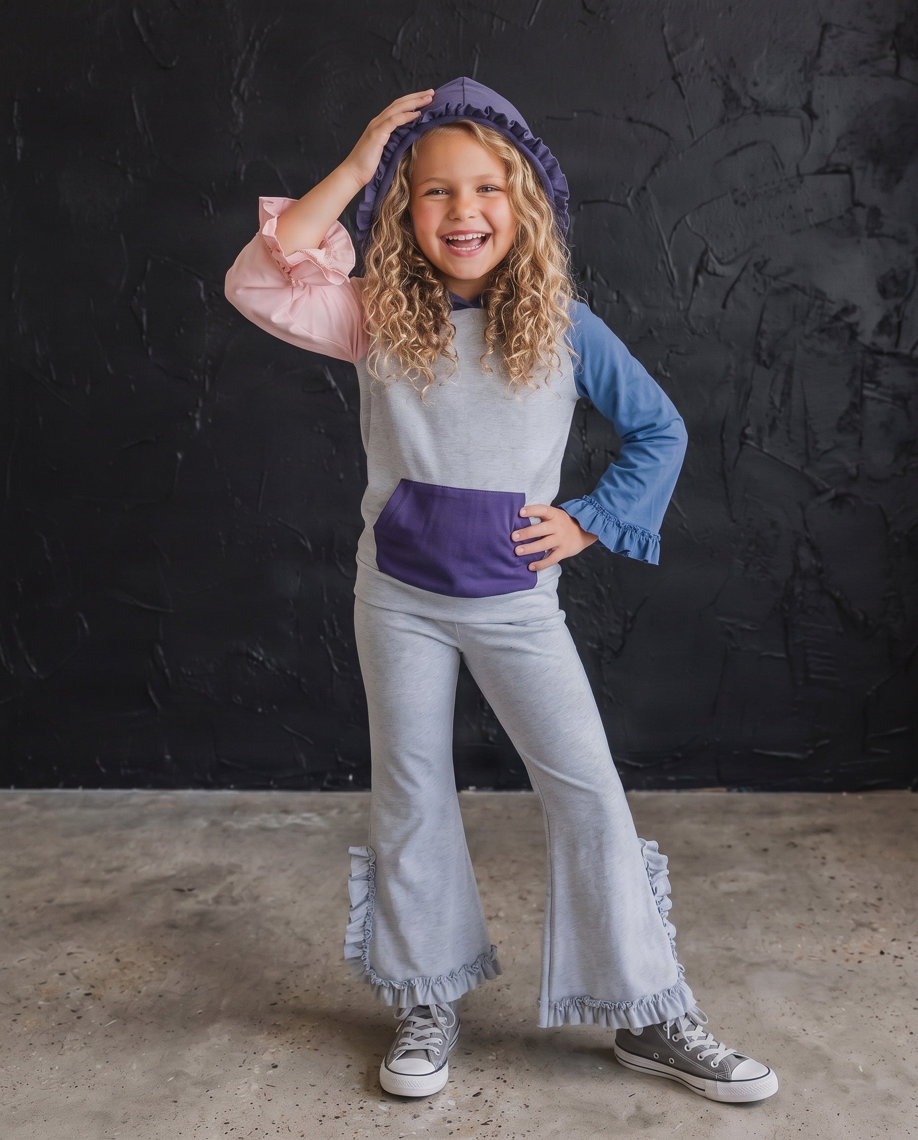 Rosy Gray Lucy Hooded Set