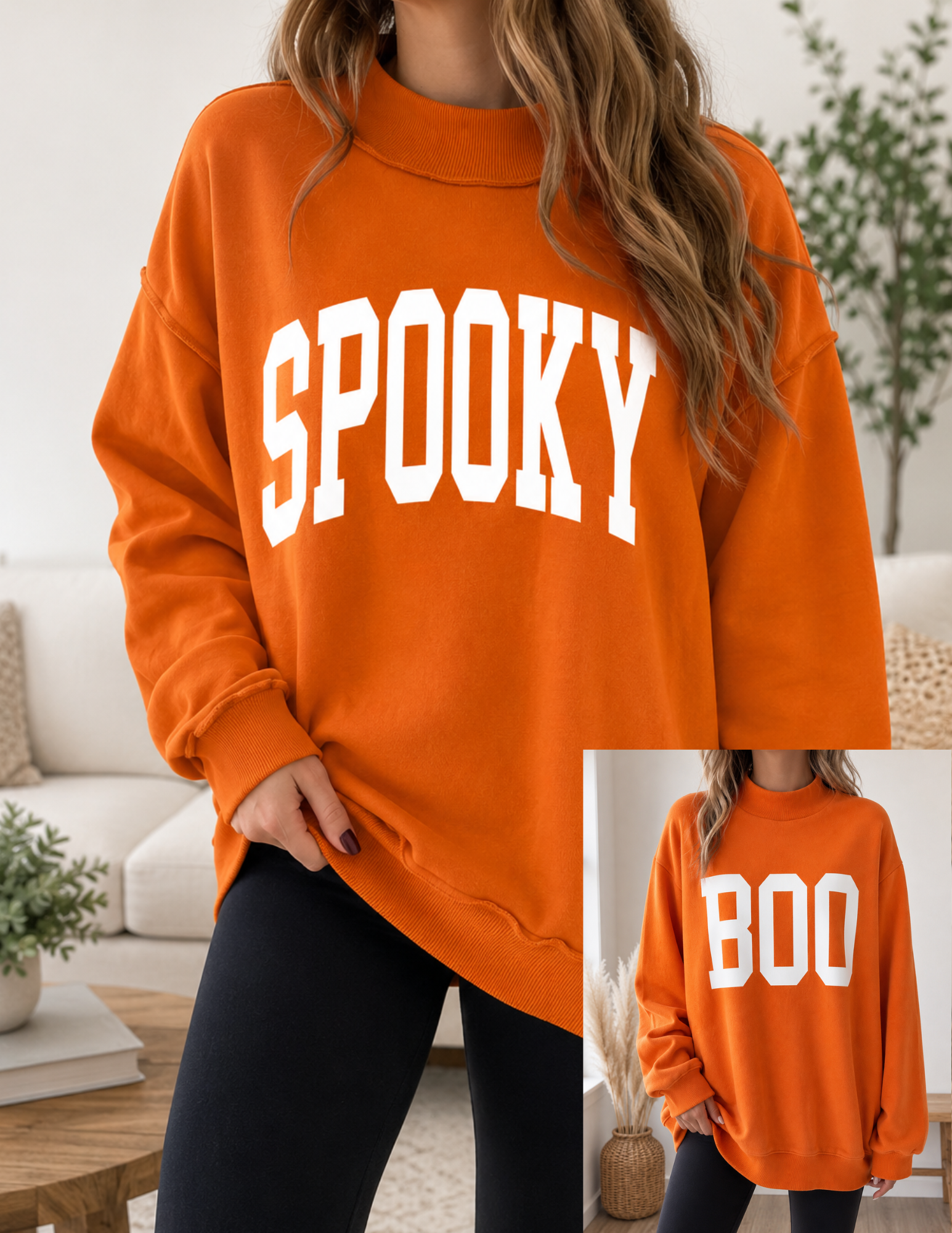 SPOOKY BOO Reversible Sweatshirt WTW
