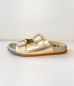 Stellar Rhinestone Buckle Slides in Gold