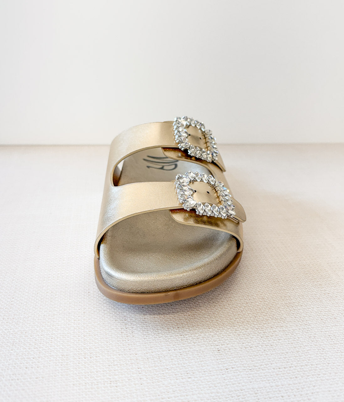 Stellar Rhinestone Buckle Slides in Gold