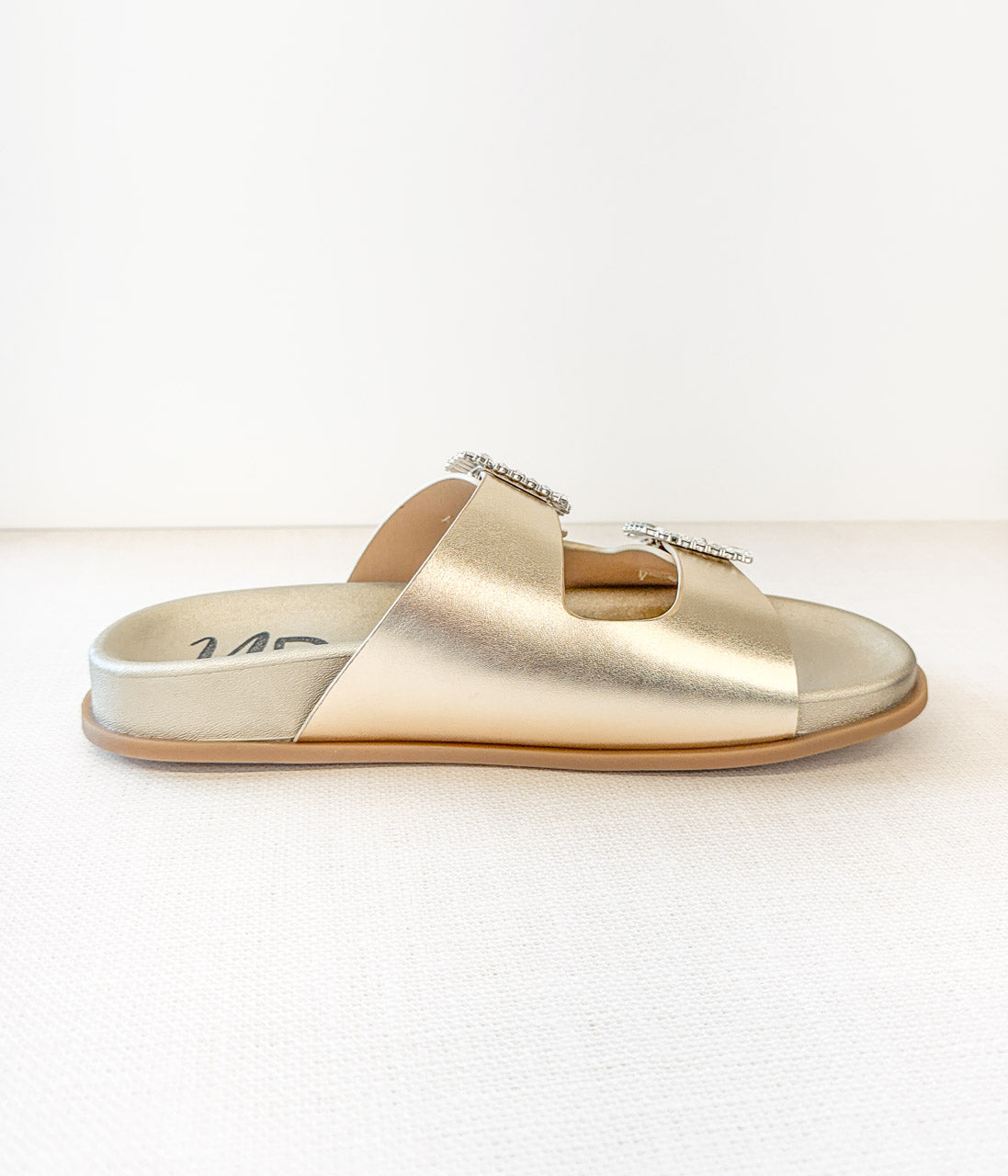 Stellar Rhinestone Buckle Slides in Gold