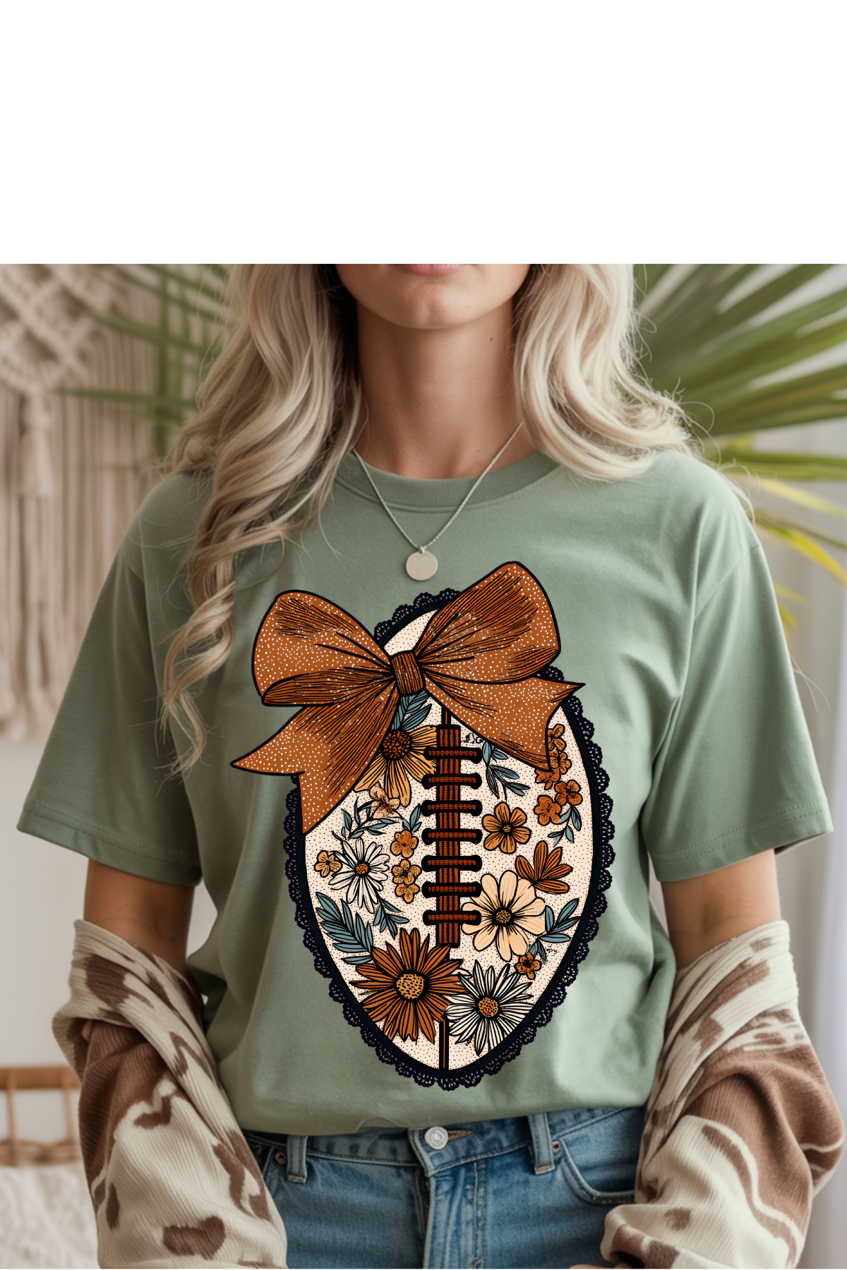 Floral Football Graphic Tee