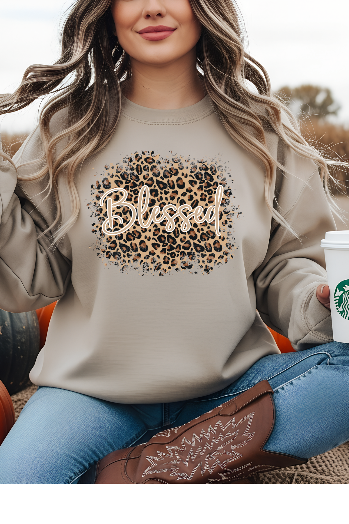 Blessed in Leopard Sweatshirt