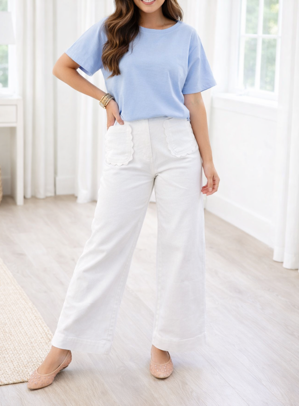 Scalloped-Patch Jeans WTW