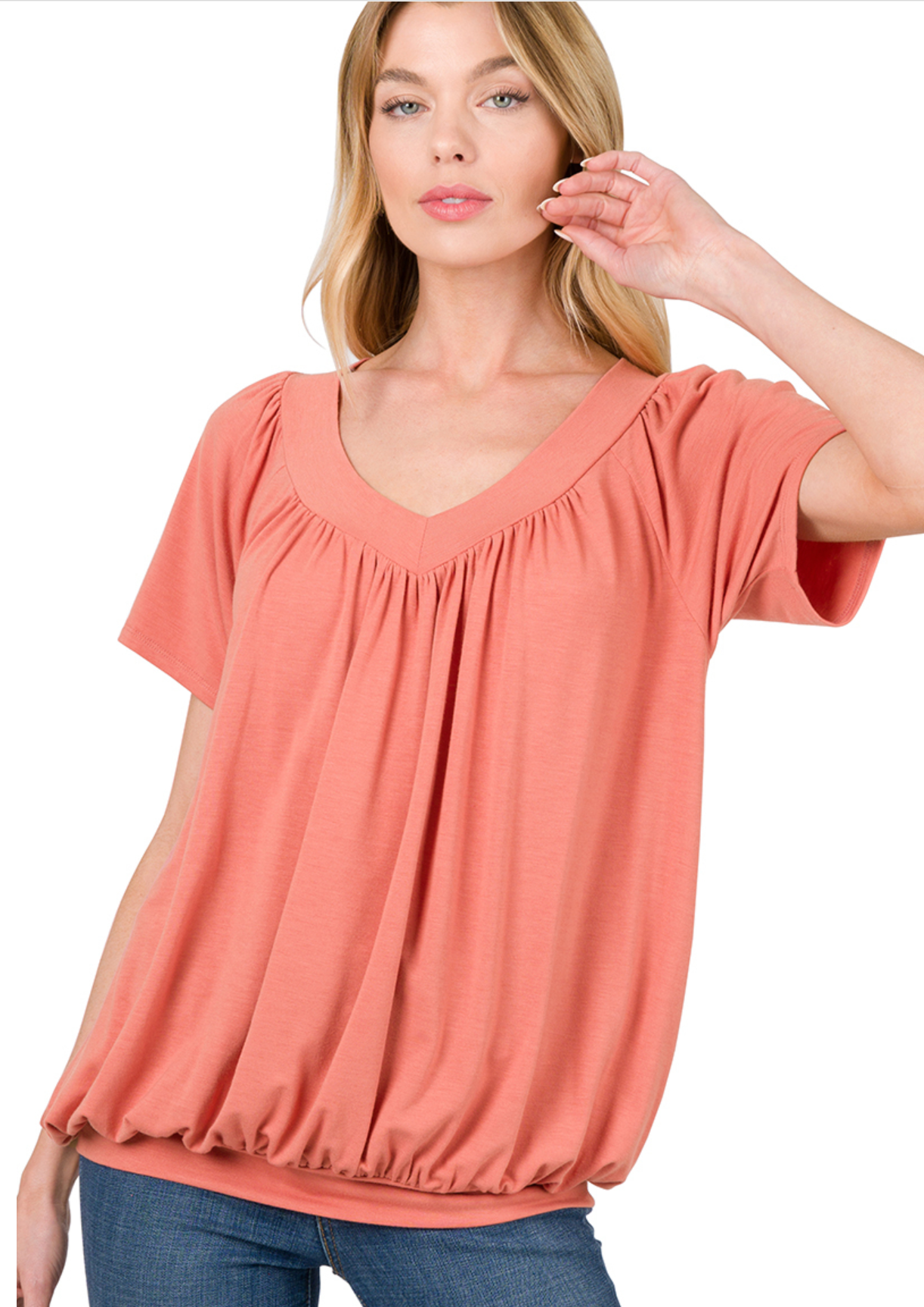 Everyday Shirring V-Neck