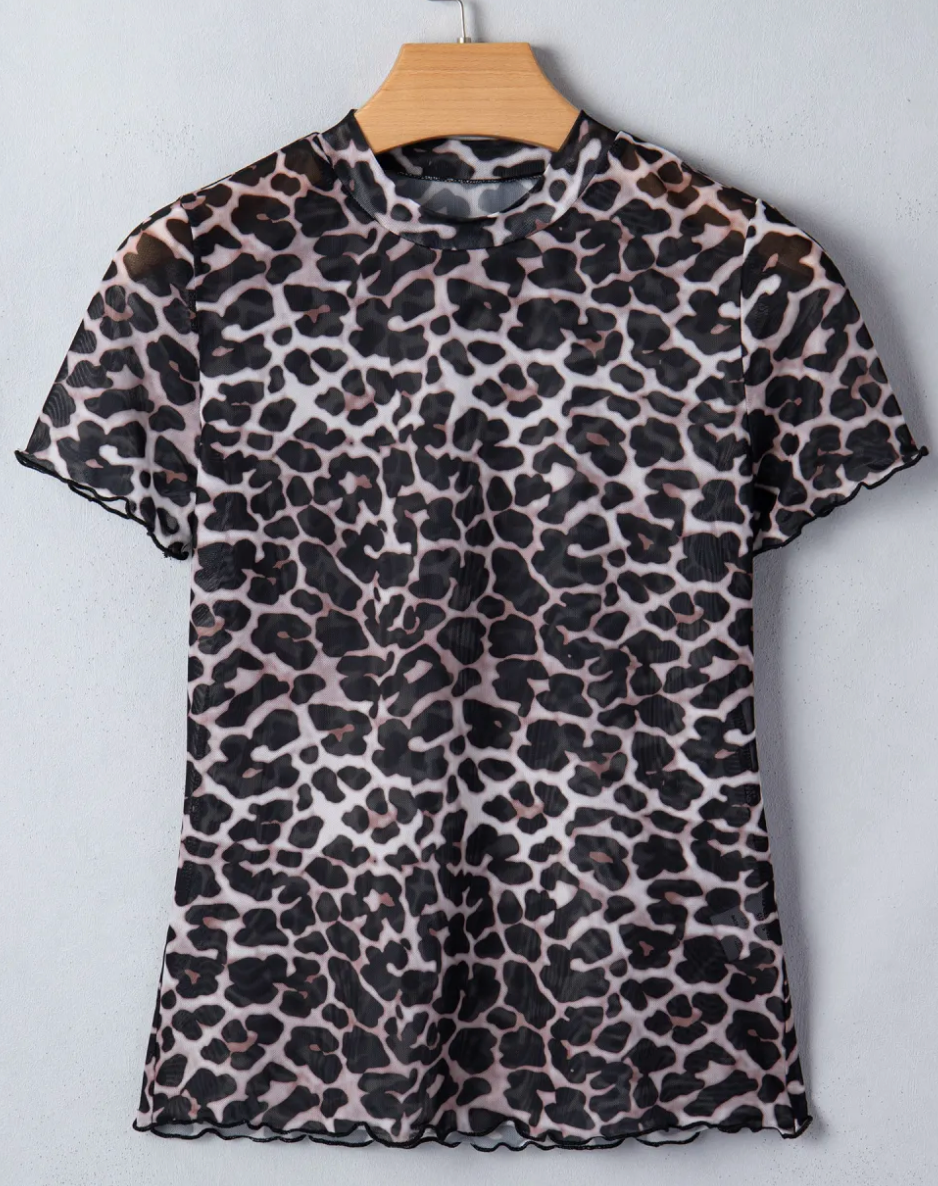 Leopard Sheer Mesh Top WTW